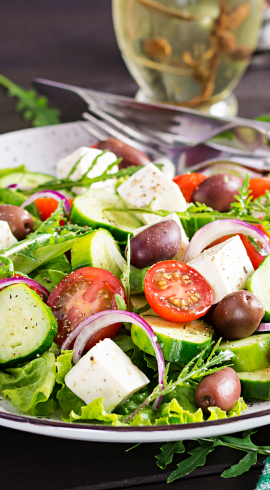 Light but Filling Greek Salad with Almond Recipe from LifeCo